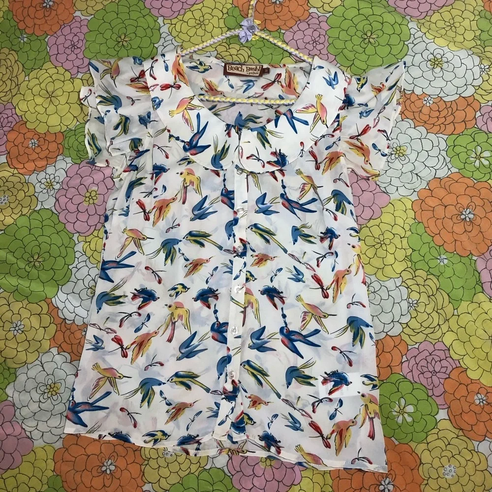 Beach Bash by Art/Tatyana Bird Button Down Top - Picture 6 of 8